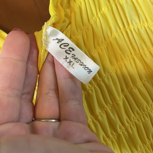 Lemon yellow sheer sundress, just below knees. - Picture 3 of 4